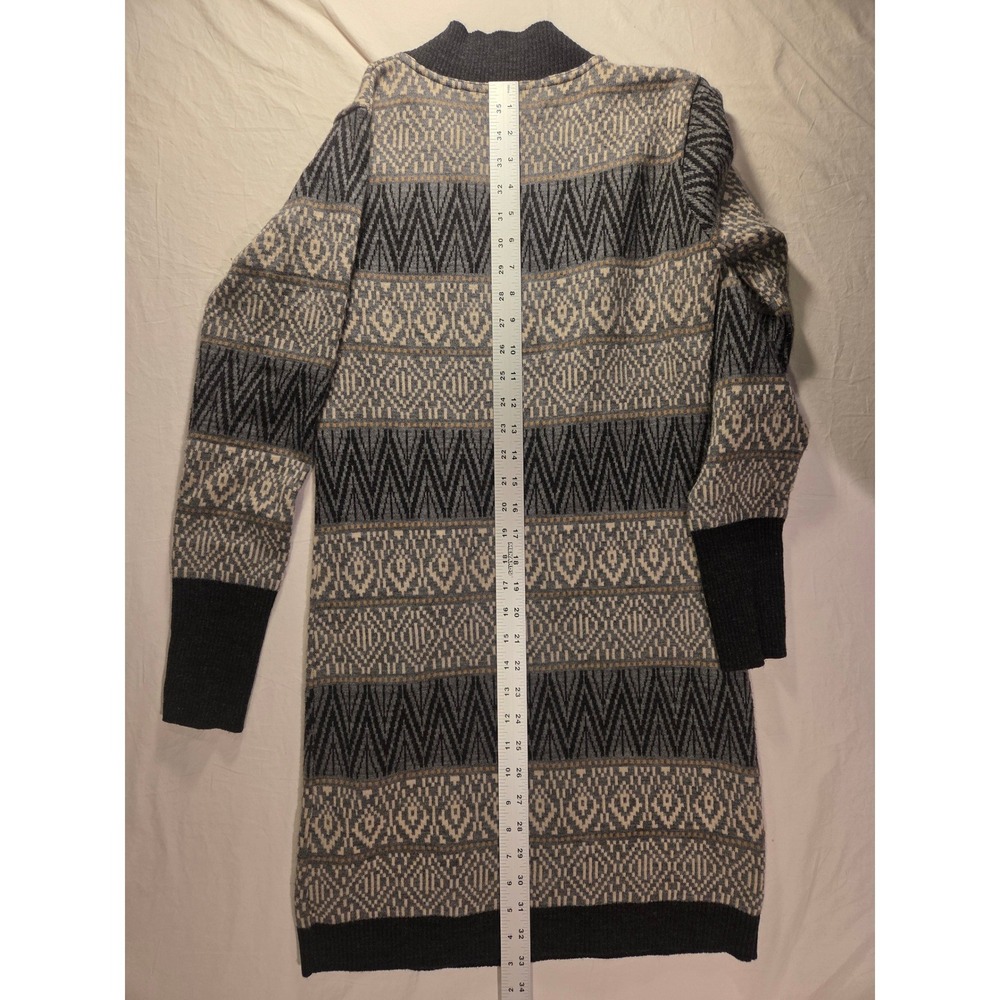 Berretti Women's Open Front Longline Cardigan Wool Blend Geometric, Size S - Picture 9 of 9
